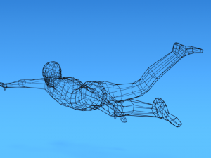 low poly swimming kid 3D 모델