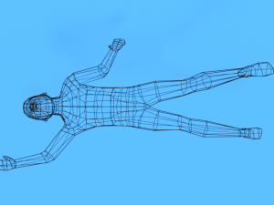 low poly swimming kid 3D 모델