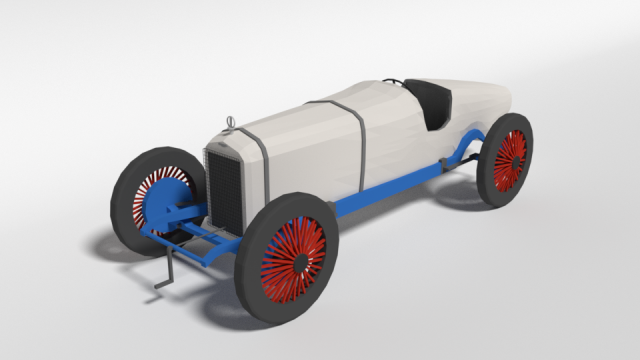 low poly cartoon duesenberg 3 litre gp racing car 1921 3D Model .c4d .max .obj .3ds .fbx .stl .blend 