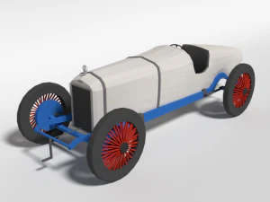 низкополигональная мультяшная гоночная машина Duesenberg 3 литра 1921 года 3D Модель