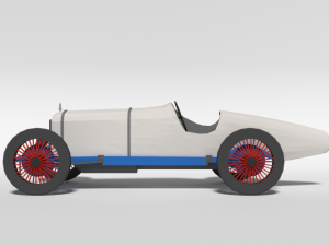 low poly cartoon duesenberg 3 litre gp racing car 1921 3D Model