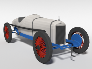 low poly cartoon duesenberg 3 litre gp racing car 1921 3D Model