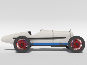 low poly cartoon duesenberg 3 litre gp racing car 1921 3D Model