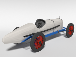 low poly cartoon duesenberg 3 litre gp racing car 1921 3D Model