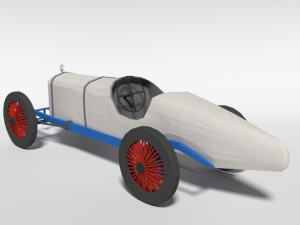 low poly cartoon duesenberg 3 litre gp racing car 1921 3D Model