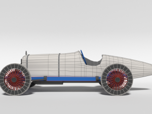 low poly cartoon duesenberg 3 litre gp racing car 1921 3D Model