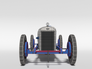 low poly cartoon duesenberg 3 litre gp racing car 1921 3D Model