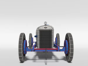 low poly cartoon duesenberg 3 litre gp racing car 1921 3D Model