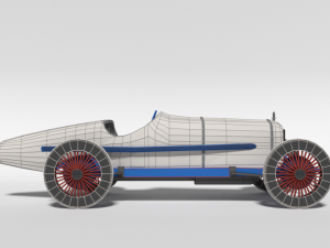 low poly cartoon duesenberg 3 litre gp racing car 1921 3D Model