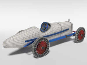 low poly cartoon duesenberg 3 litre gp racing car 1921 3D Model