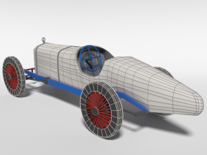 low poly cartoon duesenberg 3 litre gp racing car 1921 3D Model