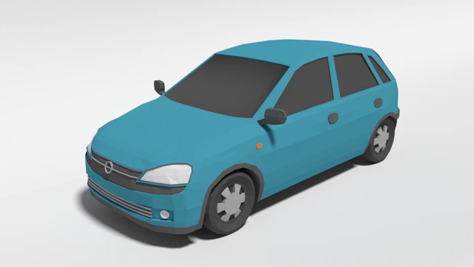 low poly cartoon opel corsa c car 3D Model .c4d .max .obj .3ds .fbx .stl .blend 