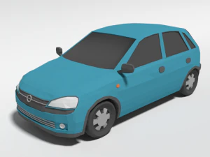 coche opel corsa c de dibujos animados de baja poli Modelo 3D