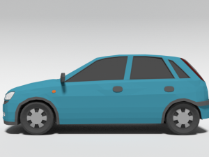 low poly cartoon opel corsa c car 3Dモデル