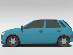 low poly cartoon opel corsa c car 3D Model