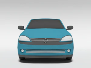 low poly cartoon opel corsa c car 3D Model