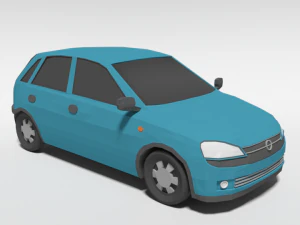 low poly cartoon opel corsa c car 3D Model