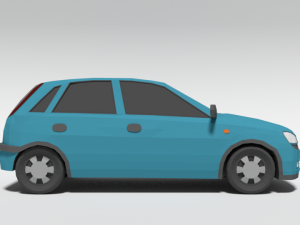 low poly cartoon opel corsa c car 3Dモデル