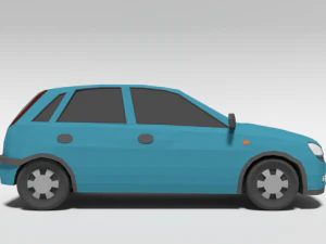 low poly cartoon opel corsa c car 3D Model