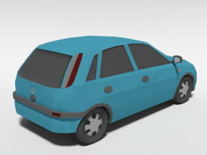low poly cartoon opel corsa c car 3D Model