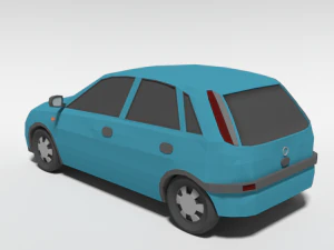 low poly cartoon opel corsa c car 3D Model
