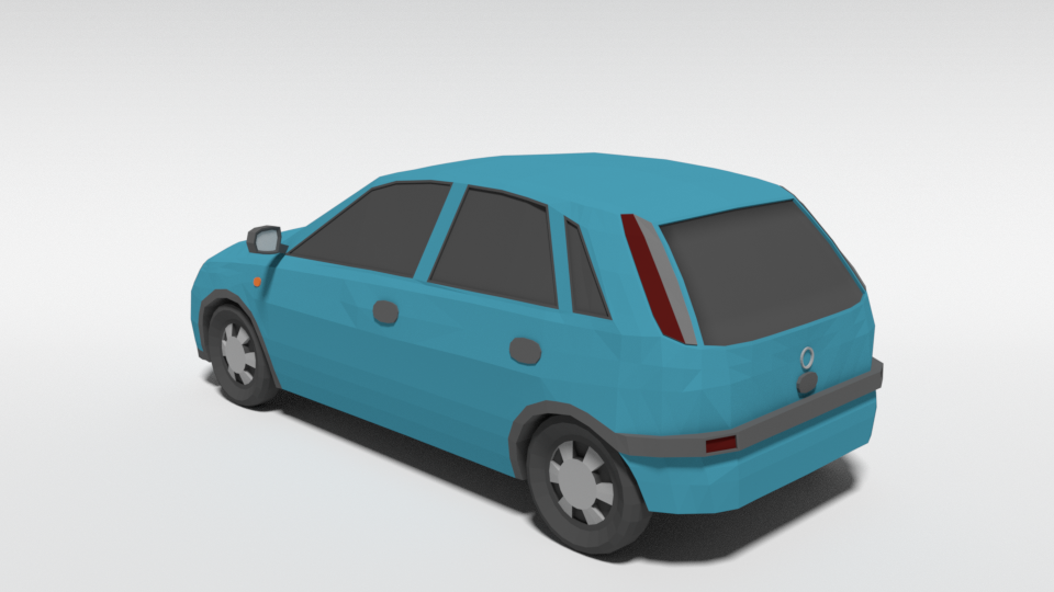 low poly cartoon opel corsa c car 3D Model in Sedan 3DExport