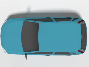 low poly cartoon opel corsa c car 3D Model