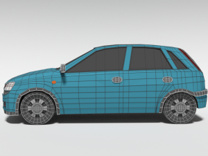 low poly cartoon opel corsa c car 3Dモデル