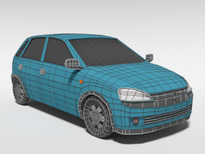 low poly cartoon opel corsa c car 3Dモデル