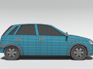 low poly cartoon opel corsa c car 3Dモデル