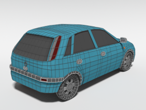 low poly cartoon opel corsa c car 3Dモデル