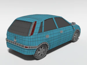 low poly cartoon opel corsa c car 3D Model
