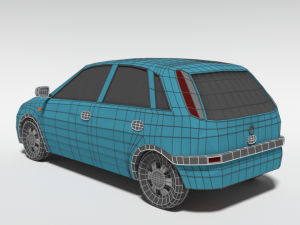 low poly cartoon opel corsa c car 3Dモデル