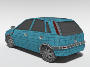 low poly cartoon opel corsa c car 3D Model