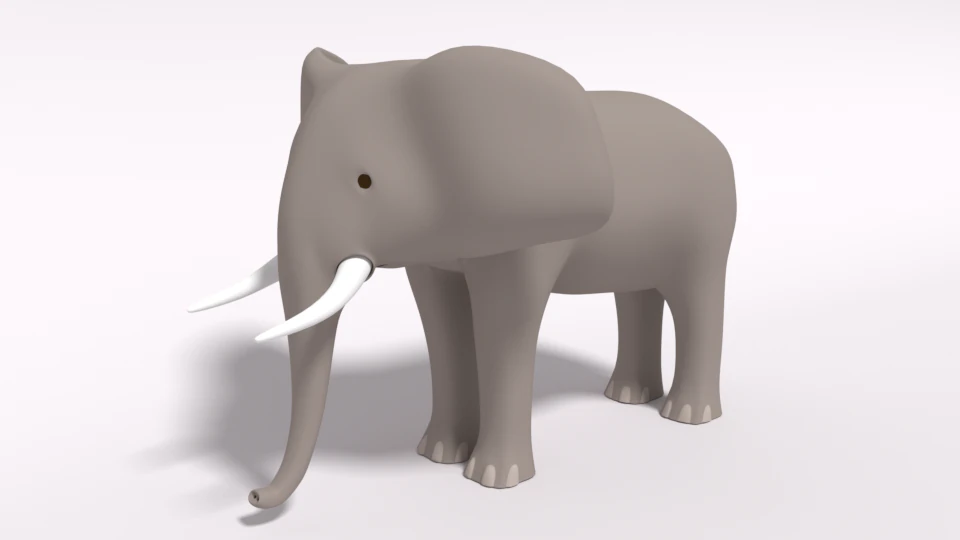 cartoon elephant 3D Model .c4d .max .obj .3ds .fbx .stl .blend 
