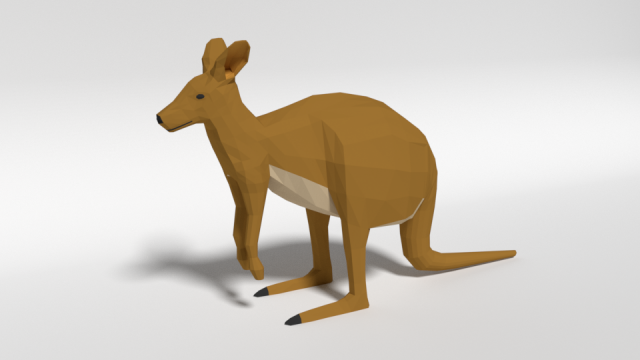 low poly cartoon kangaroo Modelo 3D .c4d .max .obj .3ds .fbx .stl .blend 
