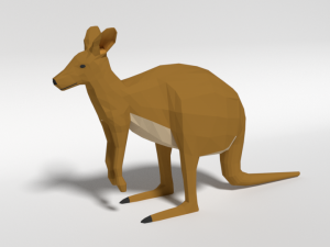 low poly cartoon kangaroo Modelo 3D