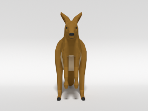 low poly cartoon kangaroo Modelo 3D