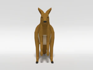 low poly cartoon kangaroo 3D Model