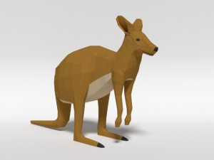 low poly cartoon kangaroo Modelo 3D
