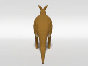 low poly cartoon kangaroo 3D Model