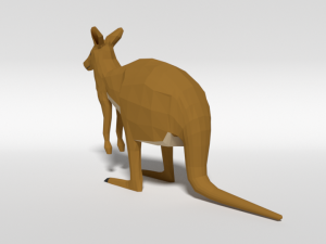 low poly cartoon kangaroo Modelo 3D