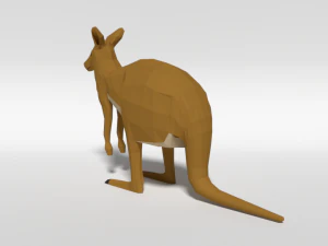 low poly cartoon kangaroo 3D Model