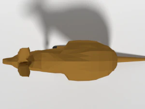 low poly cartoon kangaroo 3D Model