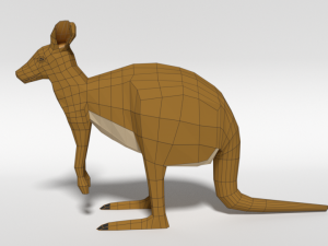 low poly cartoon kangaroo Modelo 3D