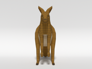 low poly cartoon kangaroo Modelo 3D