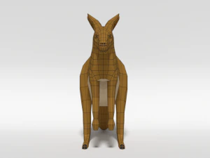 low poly cartoon kangaroo 3D Model