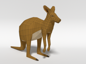 low poly cartoon kangaroo Modelo 3D