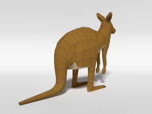 low poly cartoon kangaroo Modelo 3D