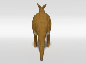low poly cartoon kangaroo 3D Model